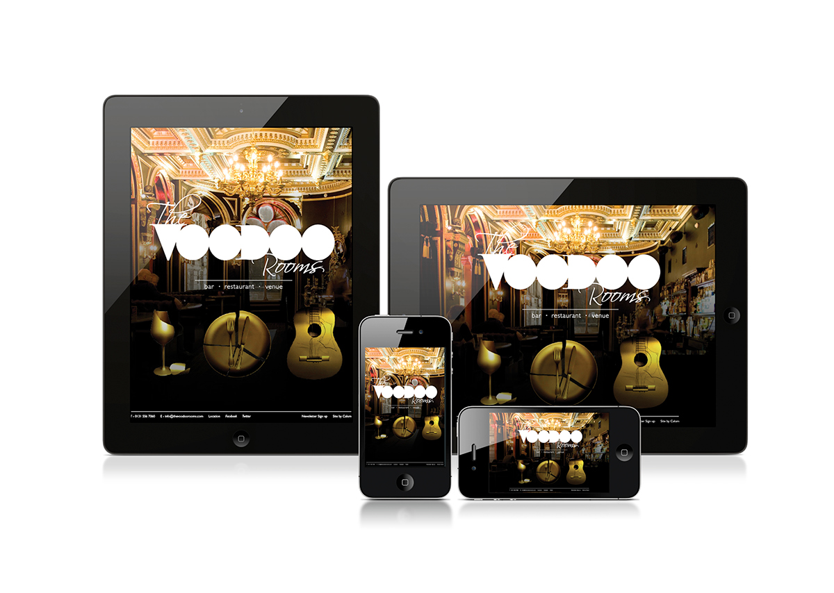 logo voodoo gold hand made bar restaurant venue stationary iPad iphone black Rebrand