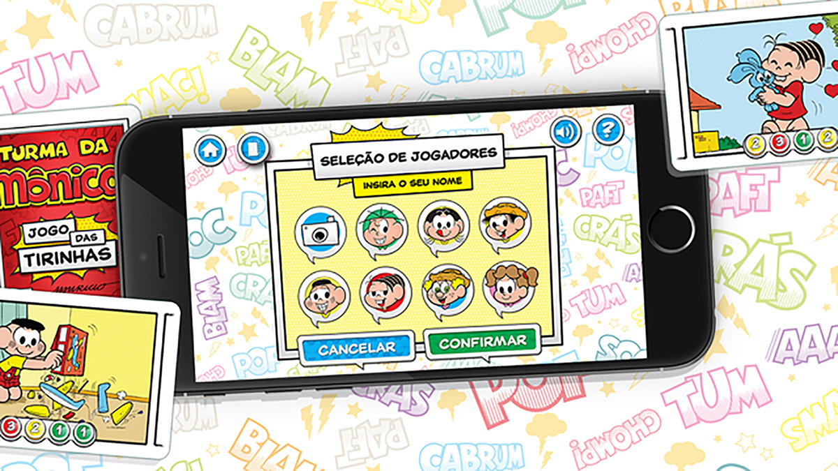 UI ux visual design design game copag app mobile Adventure Time Turma da Mônica