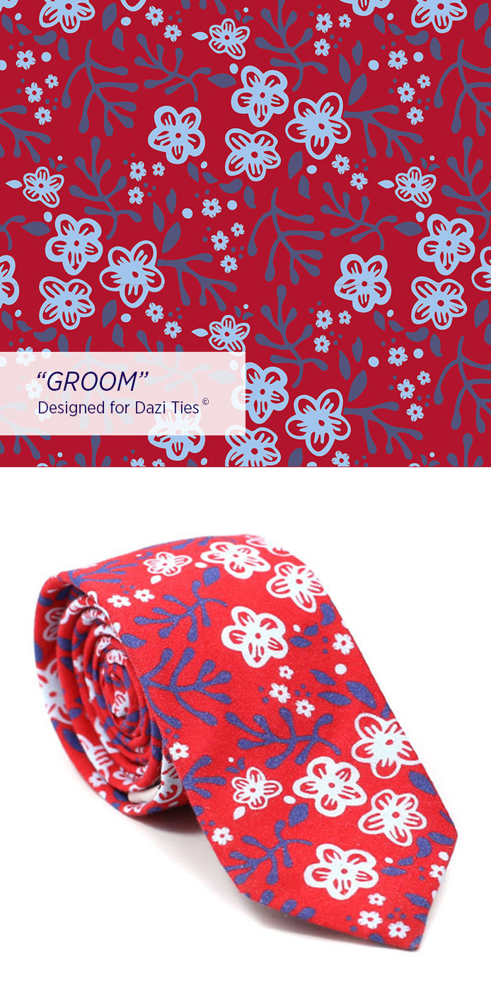 TIES Clothing Fashion  Patterns fabric design floral Textiles print cranberry wedding