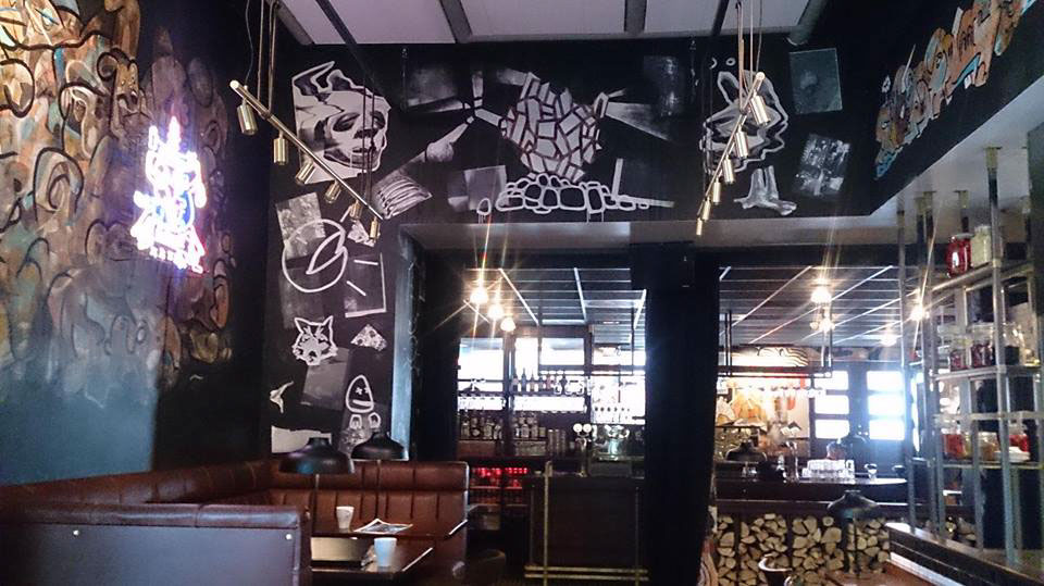 soriamoria hvaskjer cupofill art Mural Muralism wallpainting collage Reastaurant bar club clubbing oslo