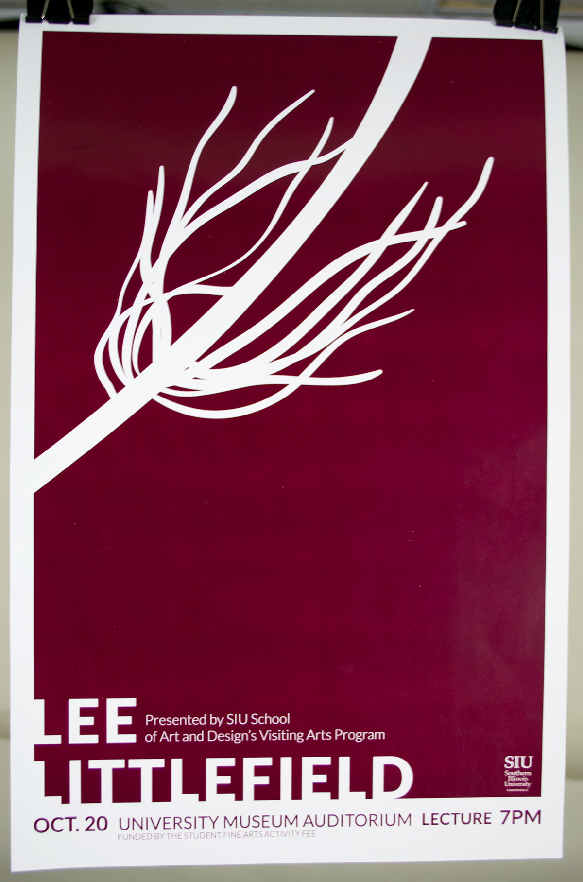 Maroon minimal Graphic Desgn poster artist Lee Littlefield