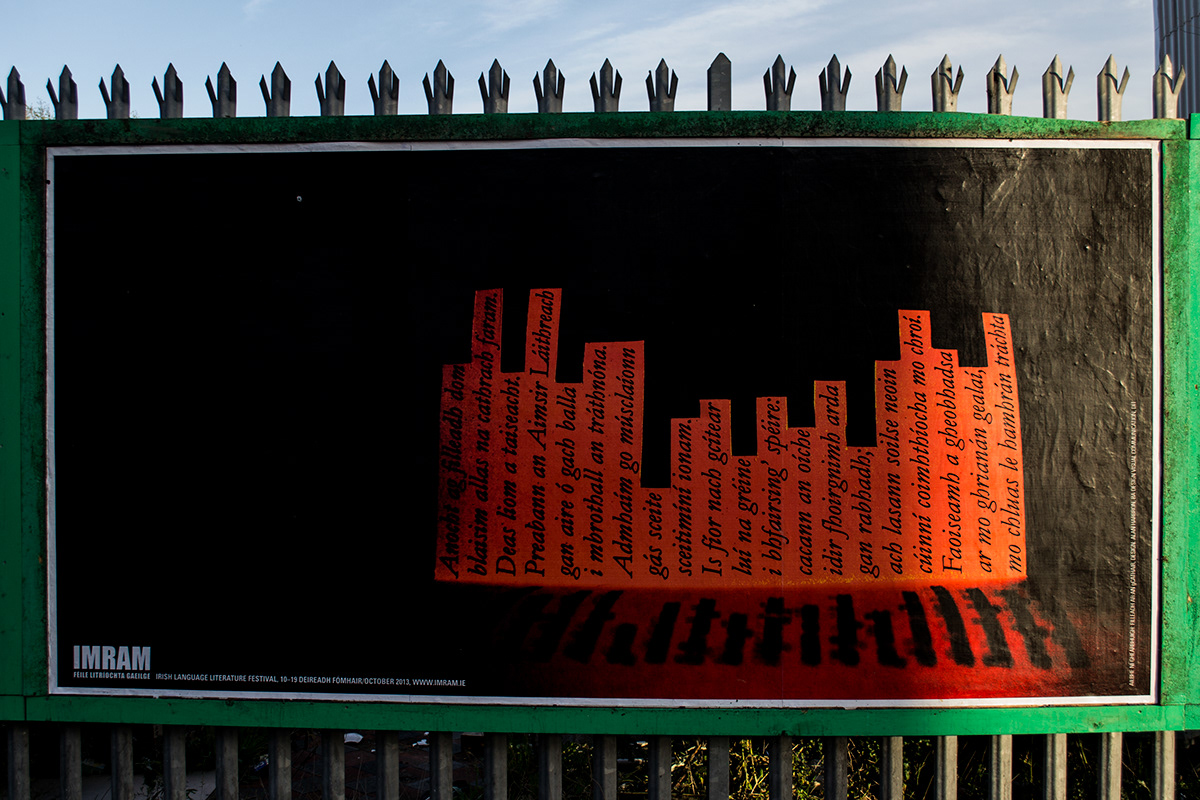 imram Billboards Poetry  print dublin city neon