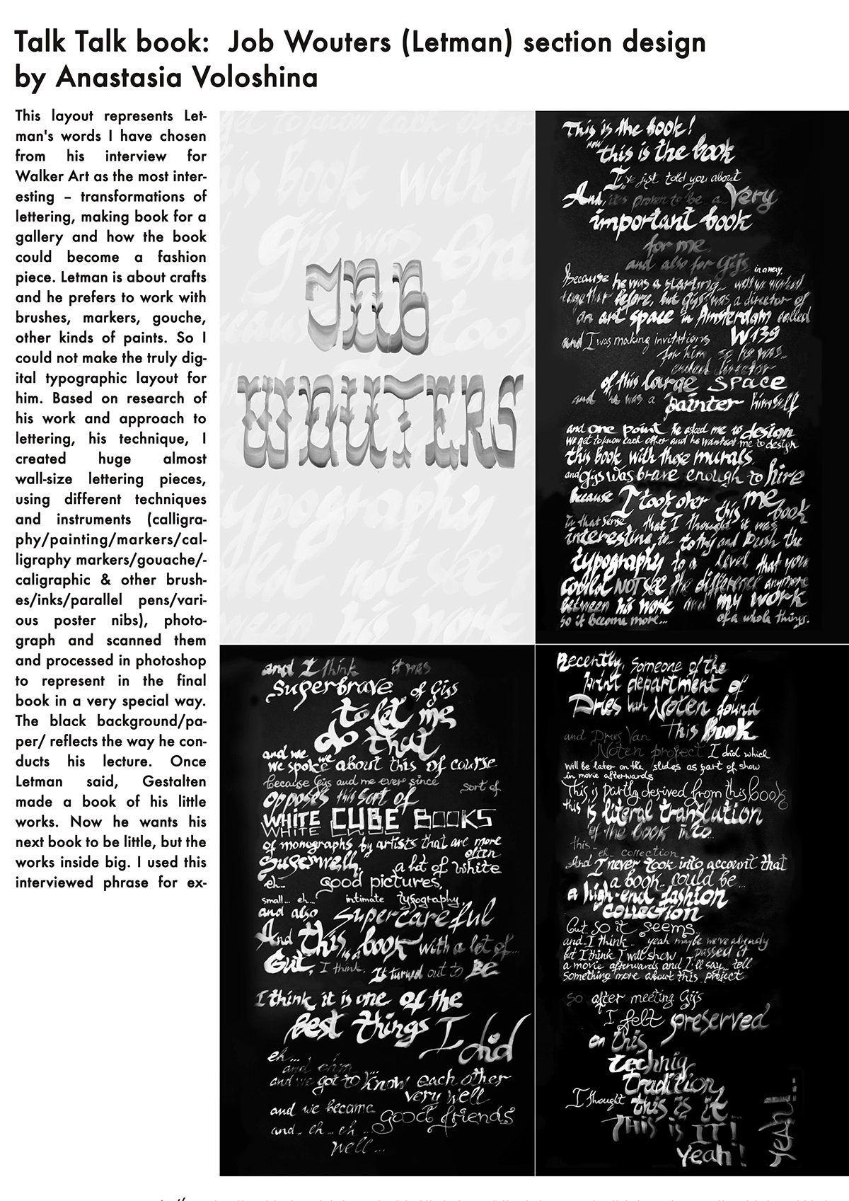 illustrative work lectures Interview Transcribing lettering