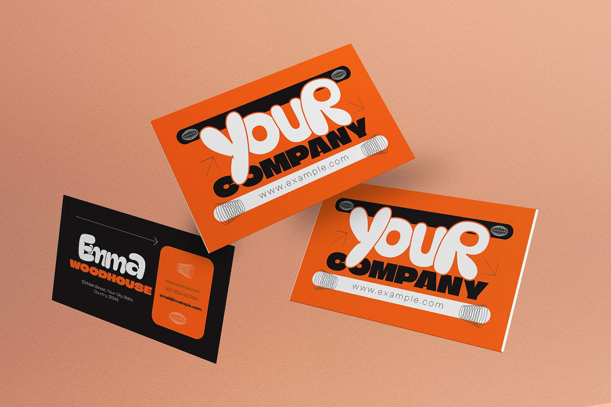business card orange business card Business Cards Business card design Business card template cards card design