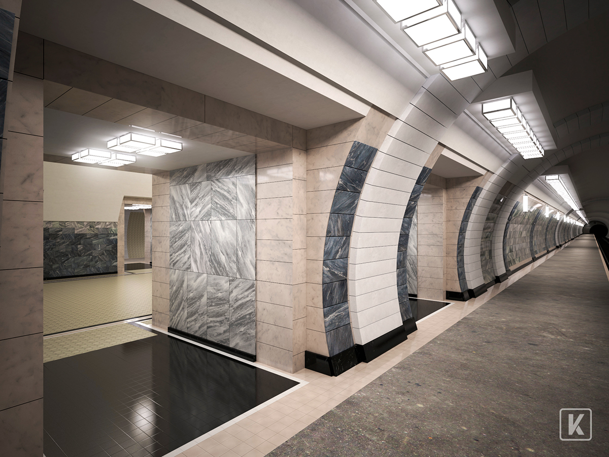 subway architecture STATION metro Moscow Retro railroad Russia train