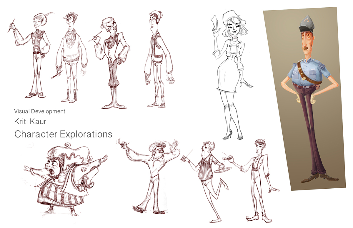 character designs CHARACTER EXPLORATIONS Prop and Environments