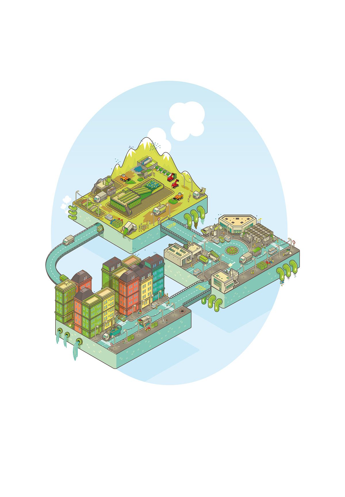 Isometric city Ecology characters