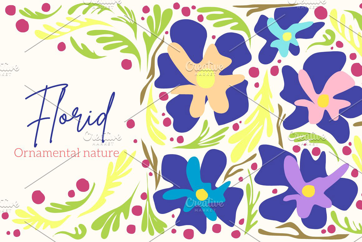 abstract bundle canva floral flower ILLUSTRATION  matisse Nature seamless pattern