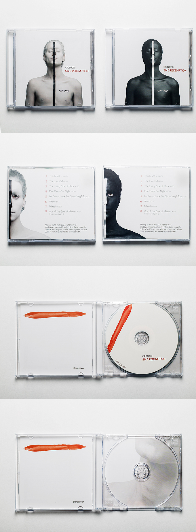 black White b/n cd cover Album sin redemption red calibro90 CALIBRO music album