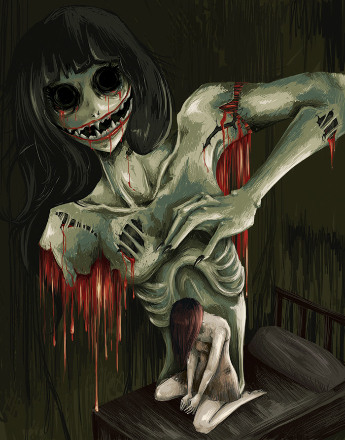 macabre dark passenger horror creepy blood