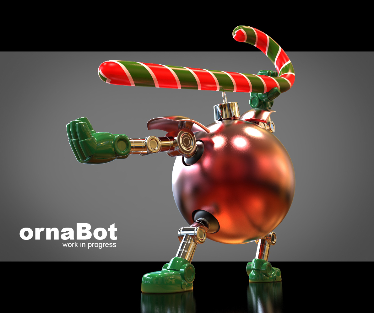ornament robot xmas candycane