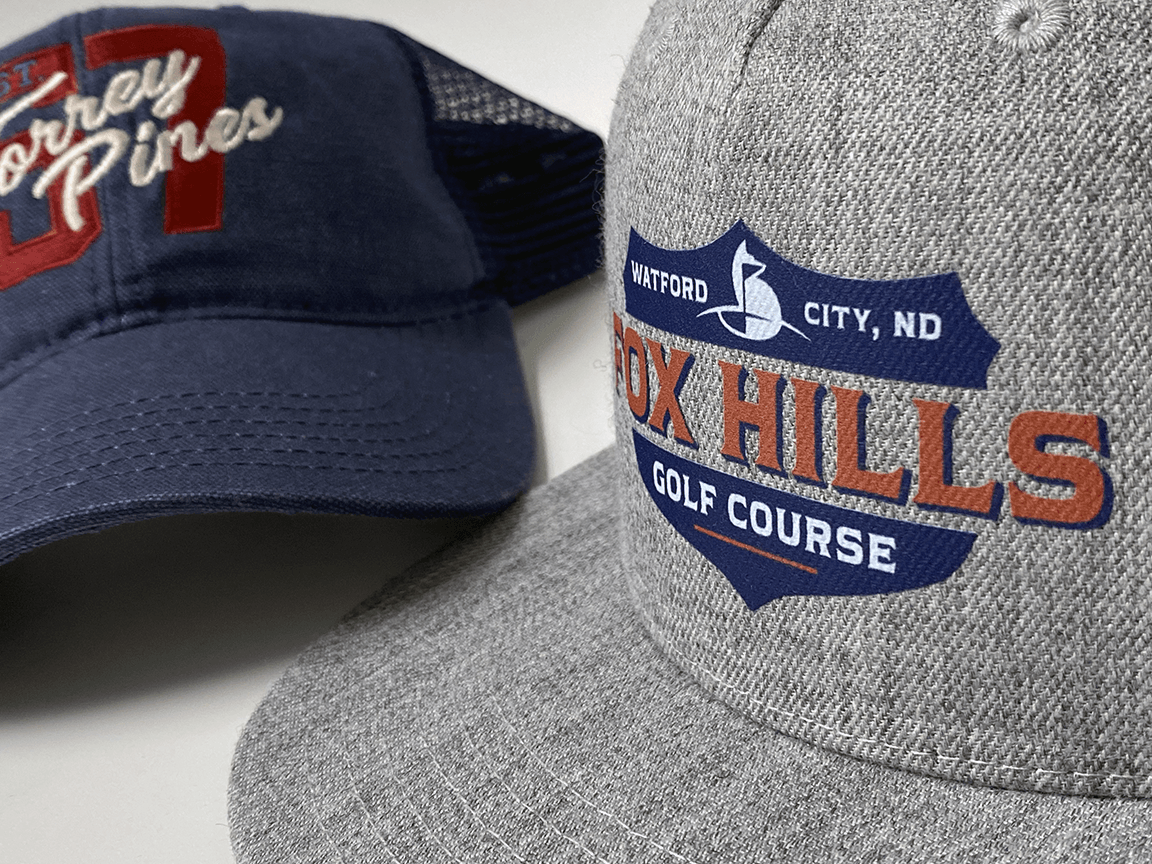 cap hat Embroidery golf headwear applique Golf Club Logo Design caps printed hats