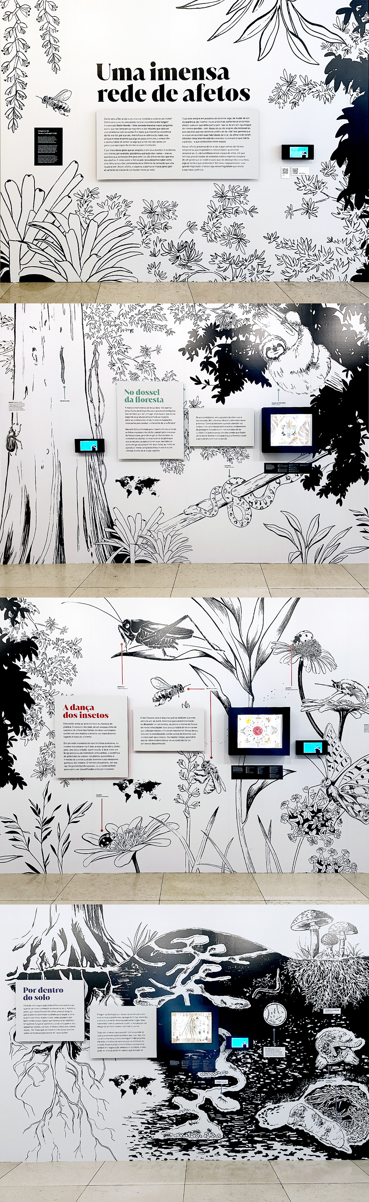 Vectorillustration insect Nature animals forest Flowers bee museu do amanha sensory odyssey wallillustration