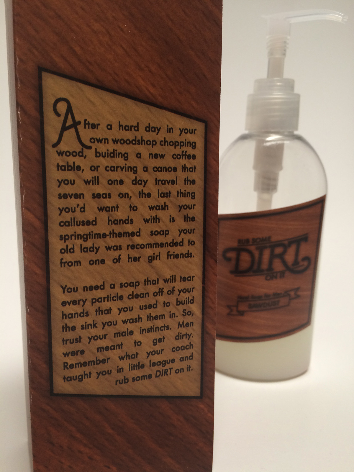 ICMAD Young Designer's Competition dirt men's soap Handlettering ron swanson nick offerman