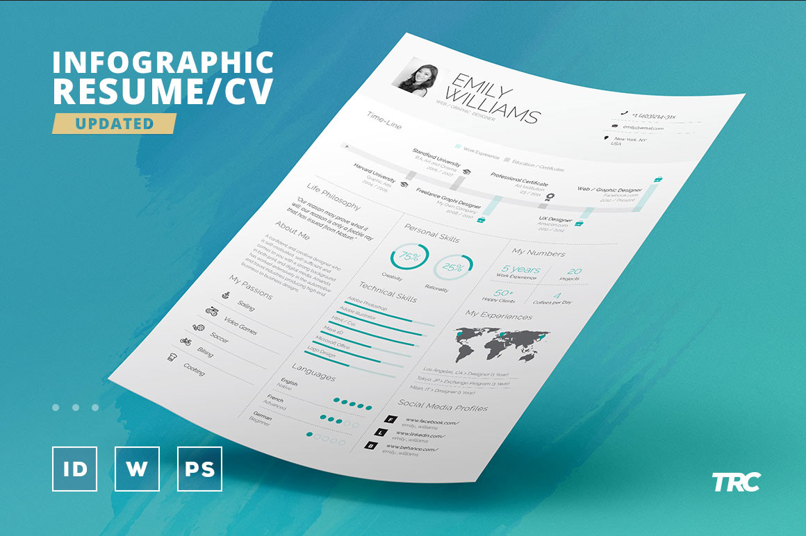 FREEBIE - Infographic Resume/Cv Volume 23 on Behance For Infographic Cv Template Free