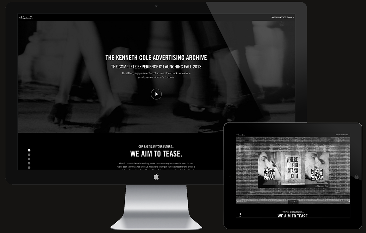 Kenneth Cole Web motion ArtDirection design Layout films interaction interactive