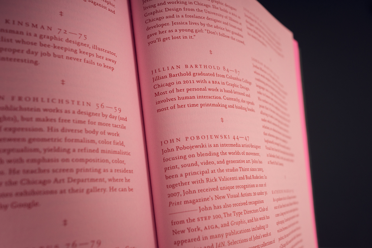 Adobe Portfolio book Catalogue pink gold black Printing emboss foil stamp Custom Lettering custom font die cut
