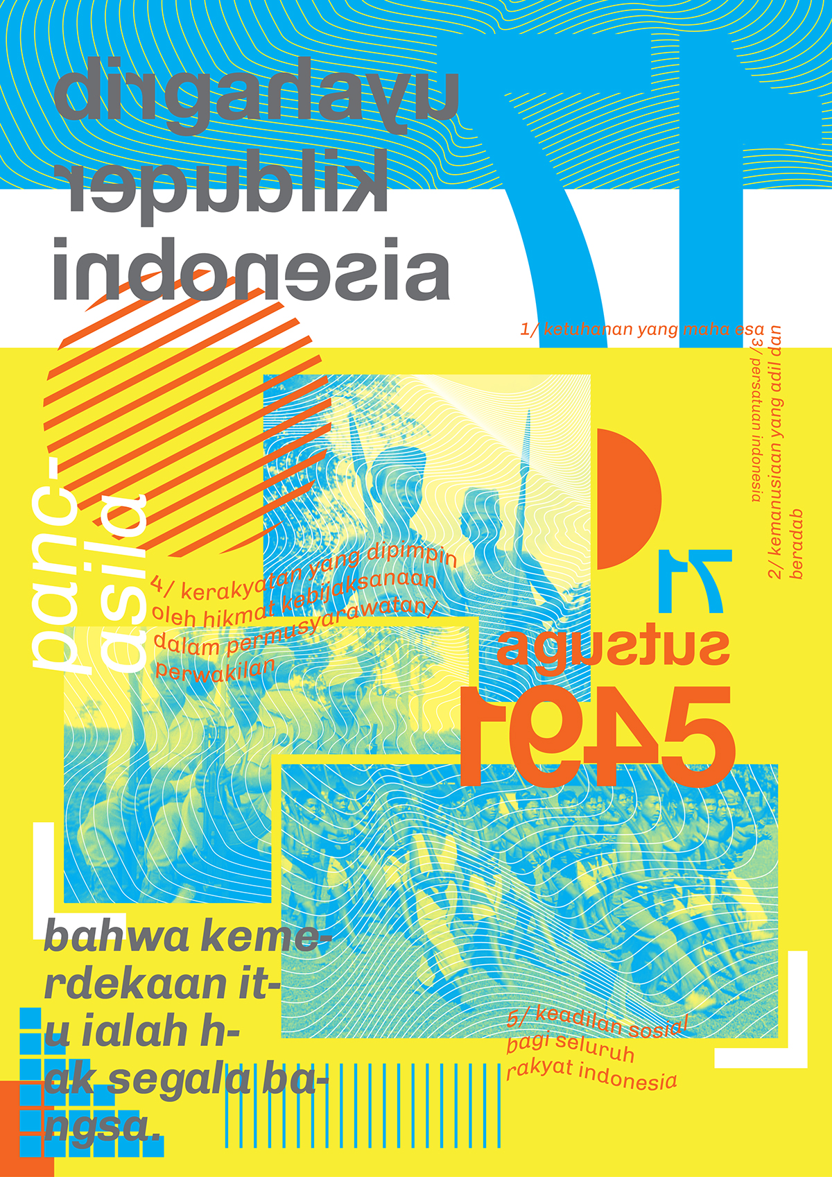 graphicdesign HUTRI71 indonesia indenpendenceday poster experimental Layout 17agustus visual typography  