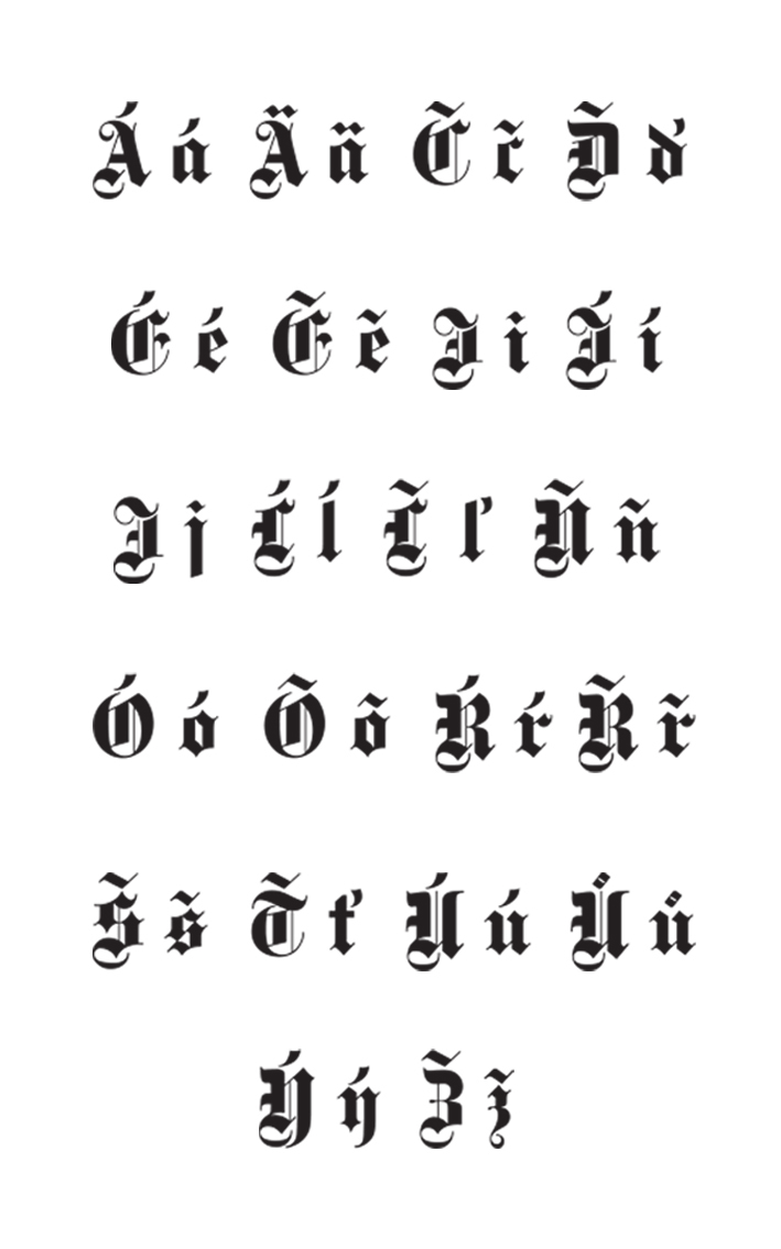 diacritics fette gotisch fette gotisch czech diacritics slovak diacritics Czech Slovak poster font