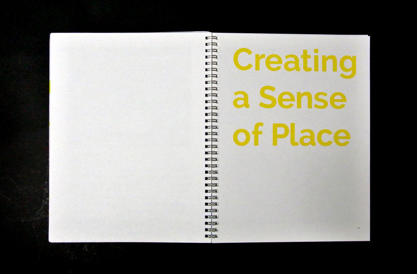 placemaking digital placemaking place Space  doris humphrey charles weidman book Spiral risograph duplicator thesis bold text yellow blue