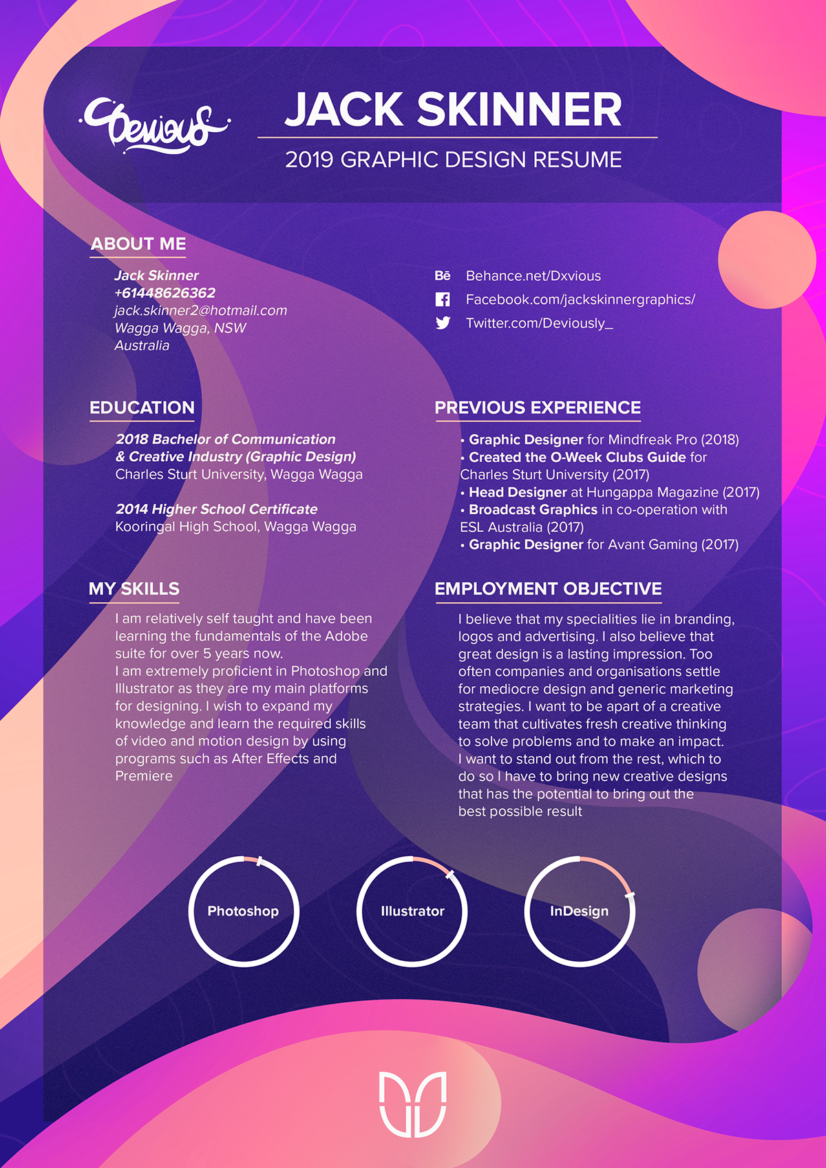 2019 graphic design resume on behance