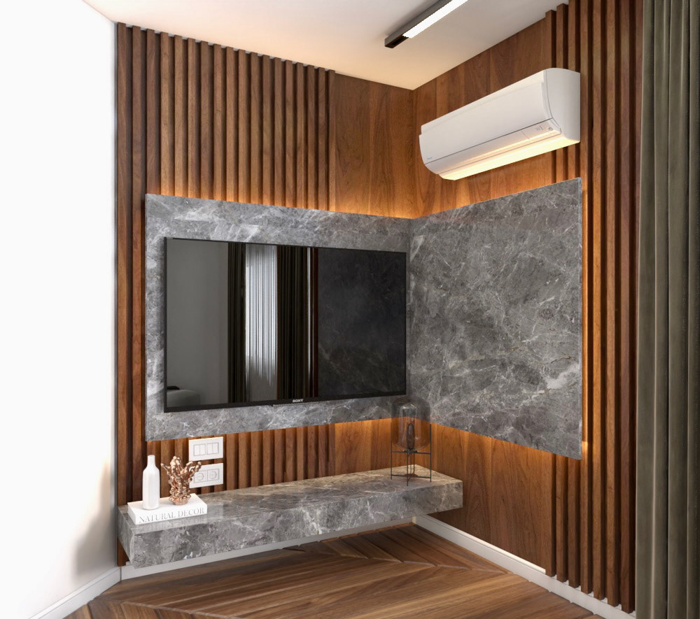 living room Marble modern Tv unit wood