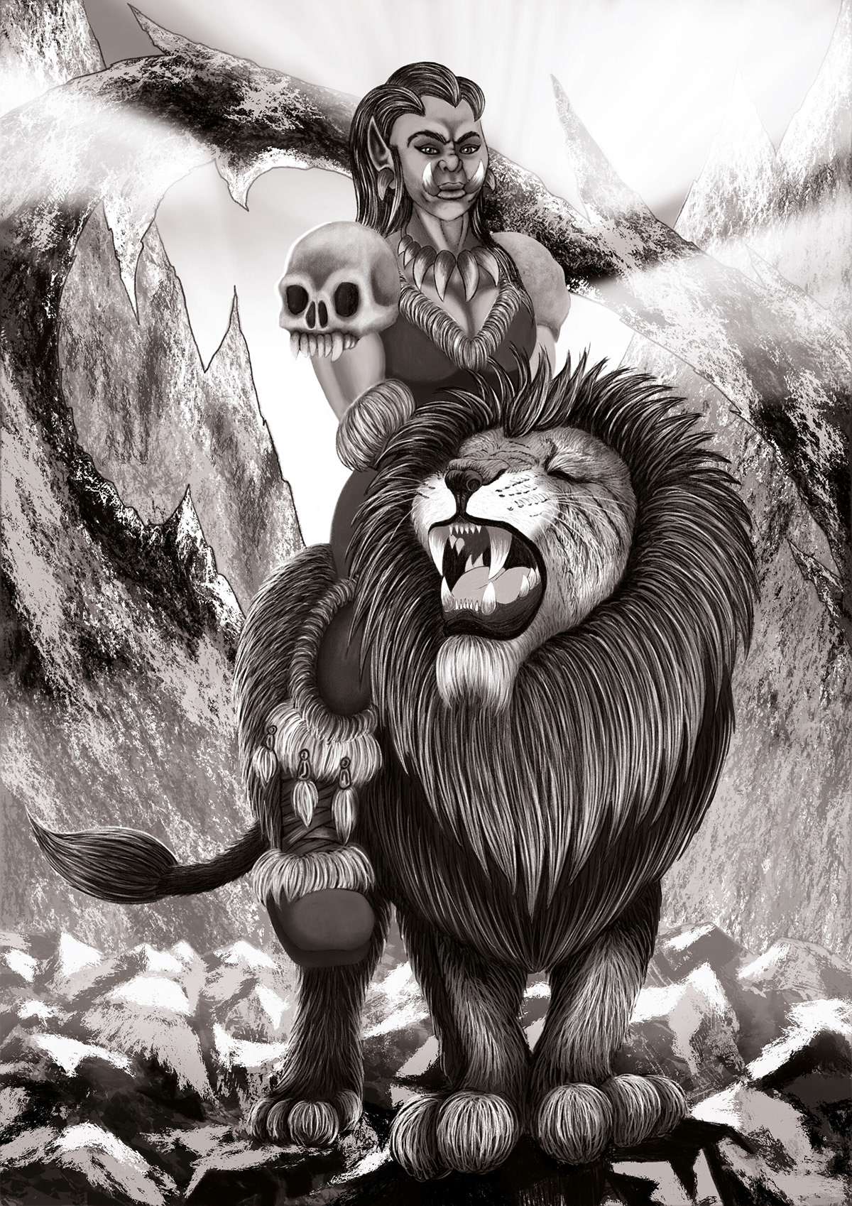 fantasy lion orc Orc Woman Orgrimmar tame the lion warrior woman Woman Power For the Horde