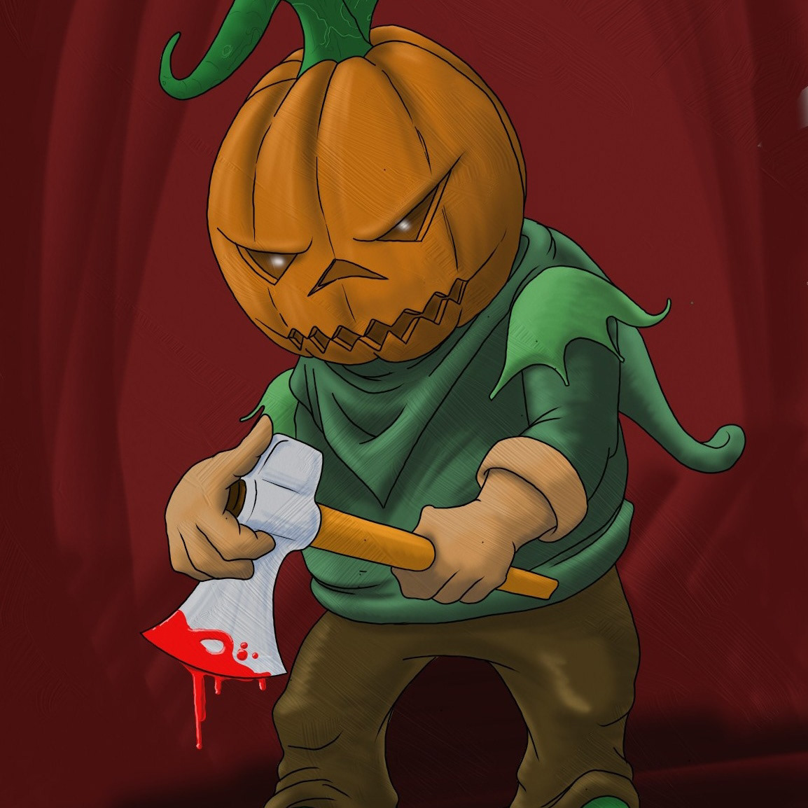 Halloween digital painting citrouille cartoon trash Tab S6