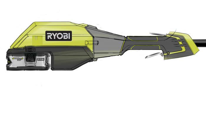 ryobi Outdoor industrial design  battery powered string trimmer