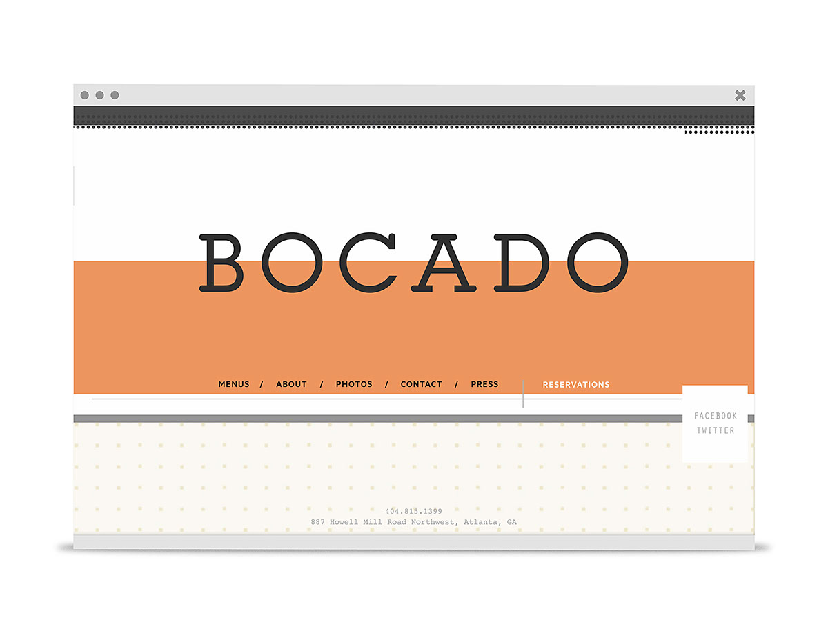 Bocado restaurant Rebrand atlanta identity system  Menu Web Collateral