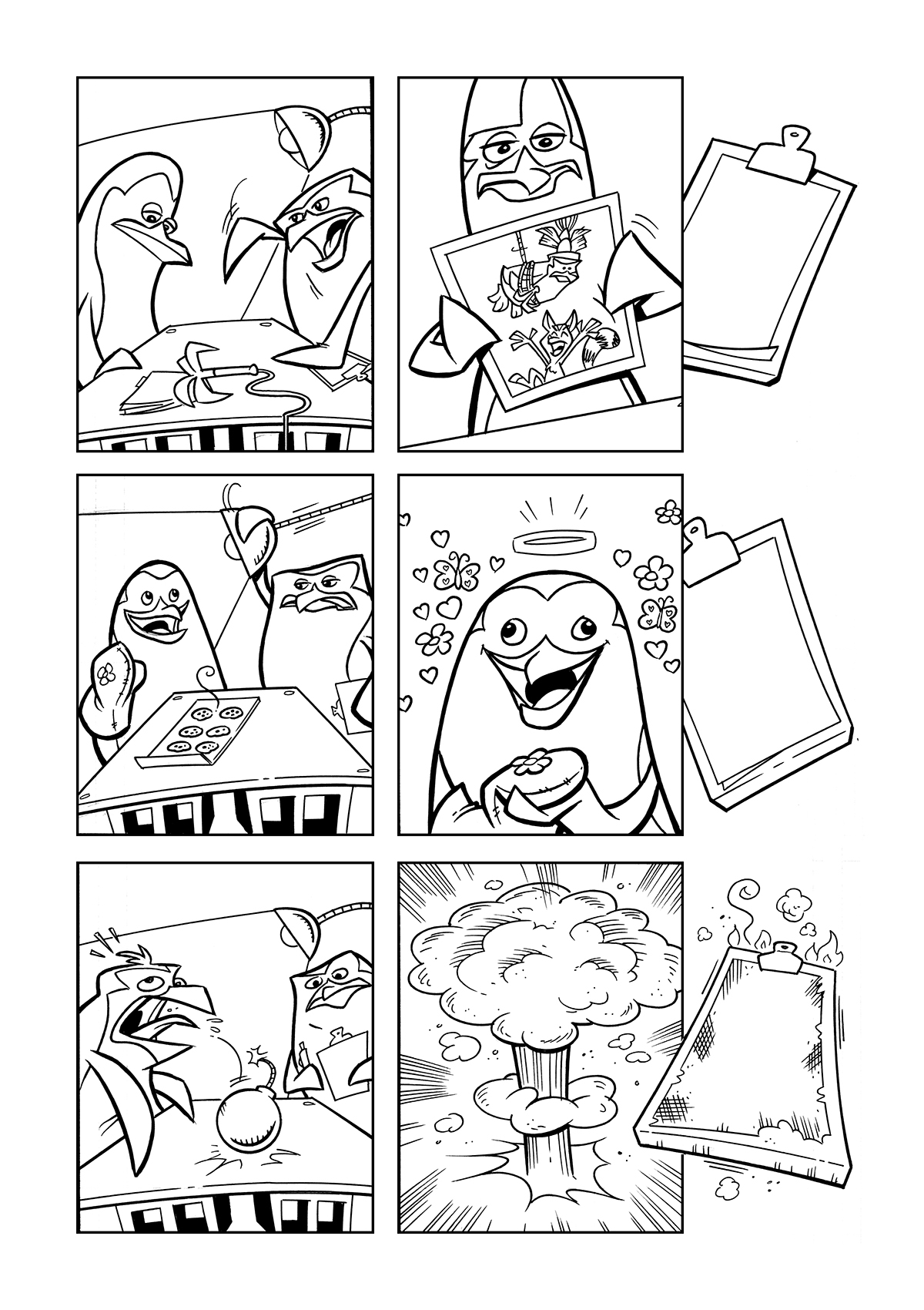 comic art  penciling  Inking  license characters  Disney pixar Sequential Art