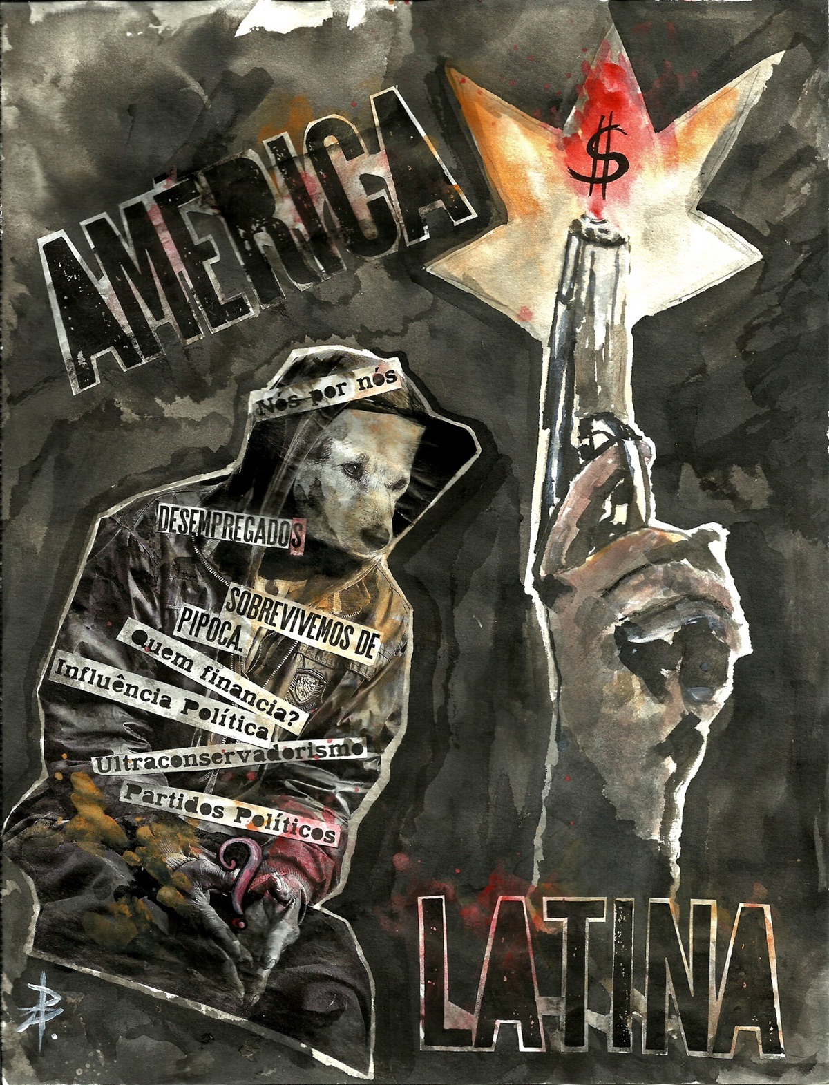 Americalatina LatinAmerica Brasil ink acrylic collage