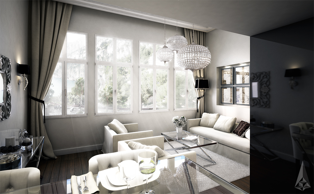 appartement vray 3dsmax 3ds 3dfactory Interior design 3D factory Monaco Autodesk photoshop russian