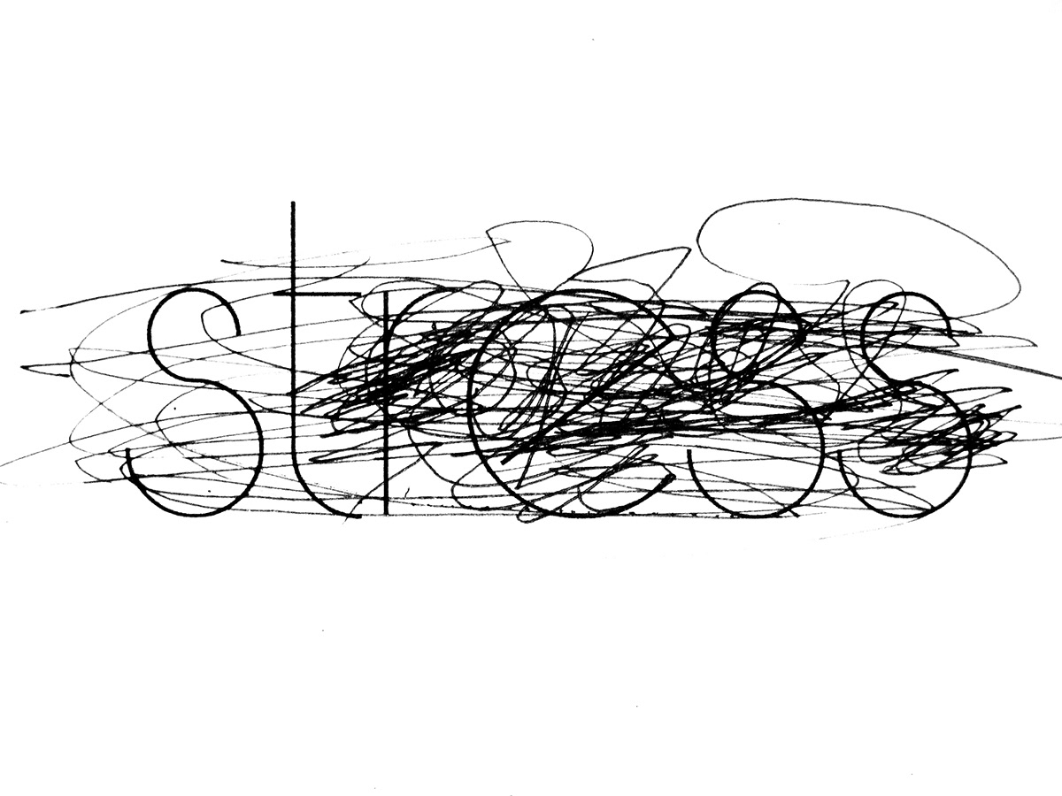 type letter black and white stress abstract logo