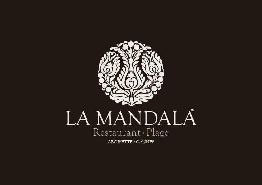 LA MANDALA restaurant plage CROISETTE CANNES print design harkmann group HarkmaNn