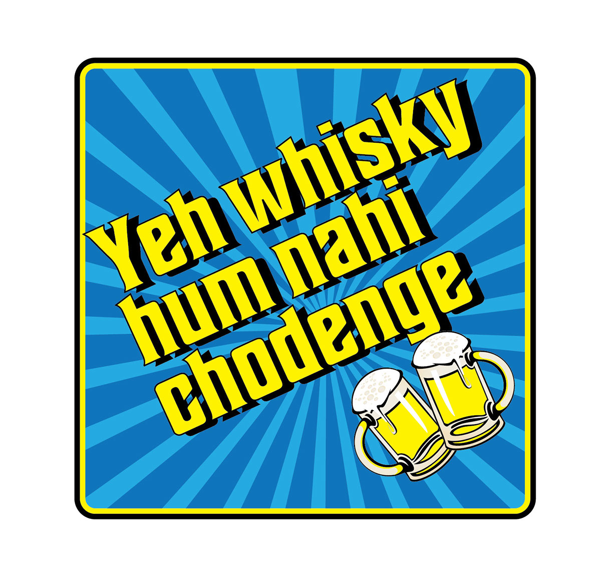 sholay bar Rum Whiskey alcohol coaster