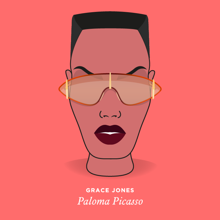 Sunglasses vector celebrities infography lettering portrait