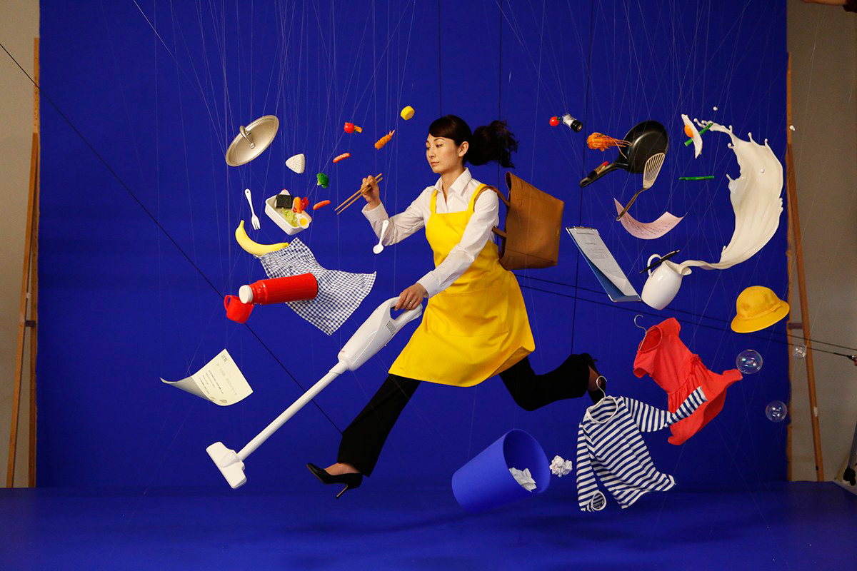 gravity handmade nam surreal installation colorful japan