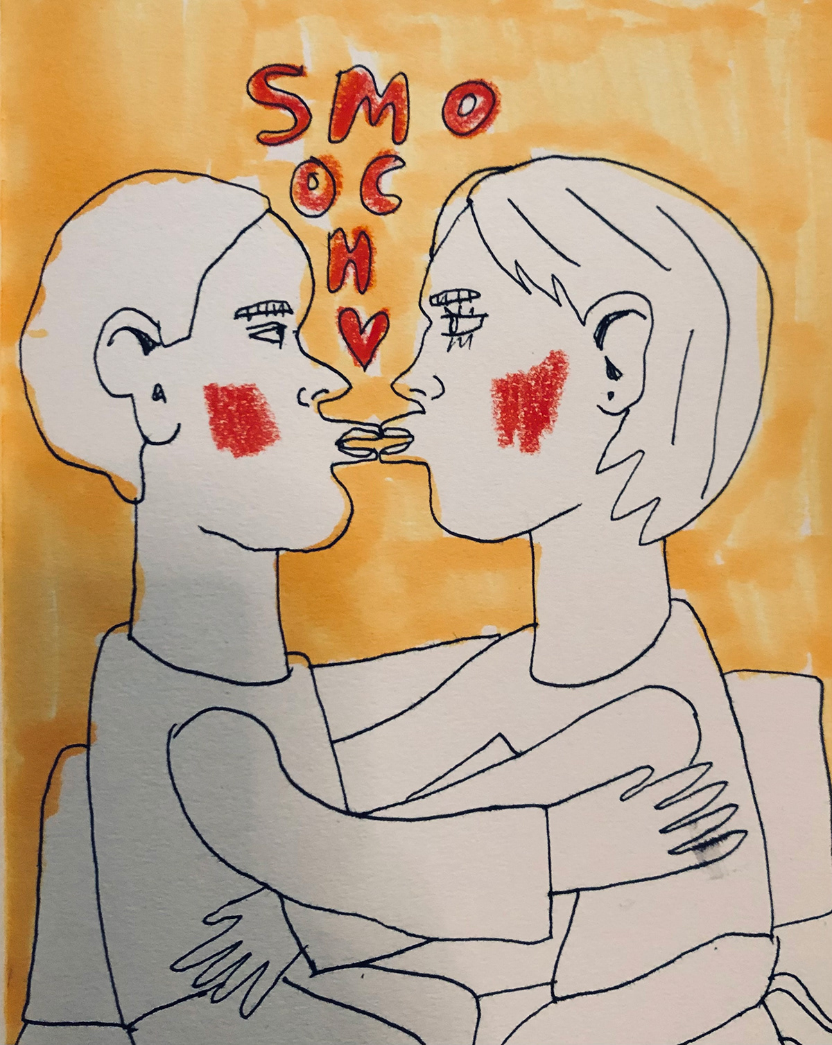 Image may contain: kiss, illustration and drawing