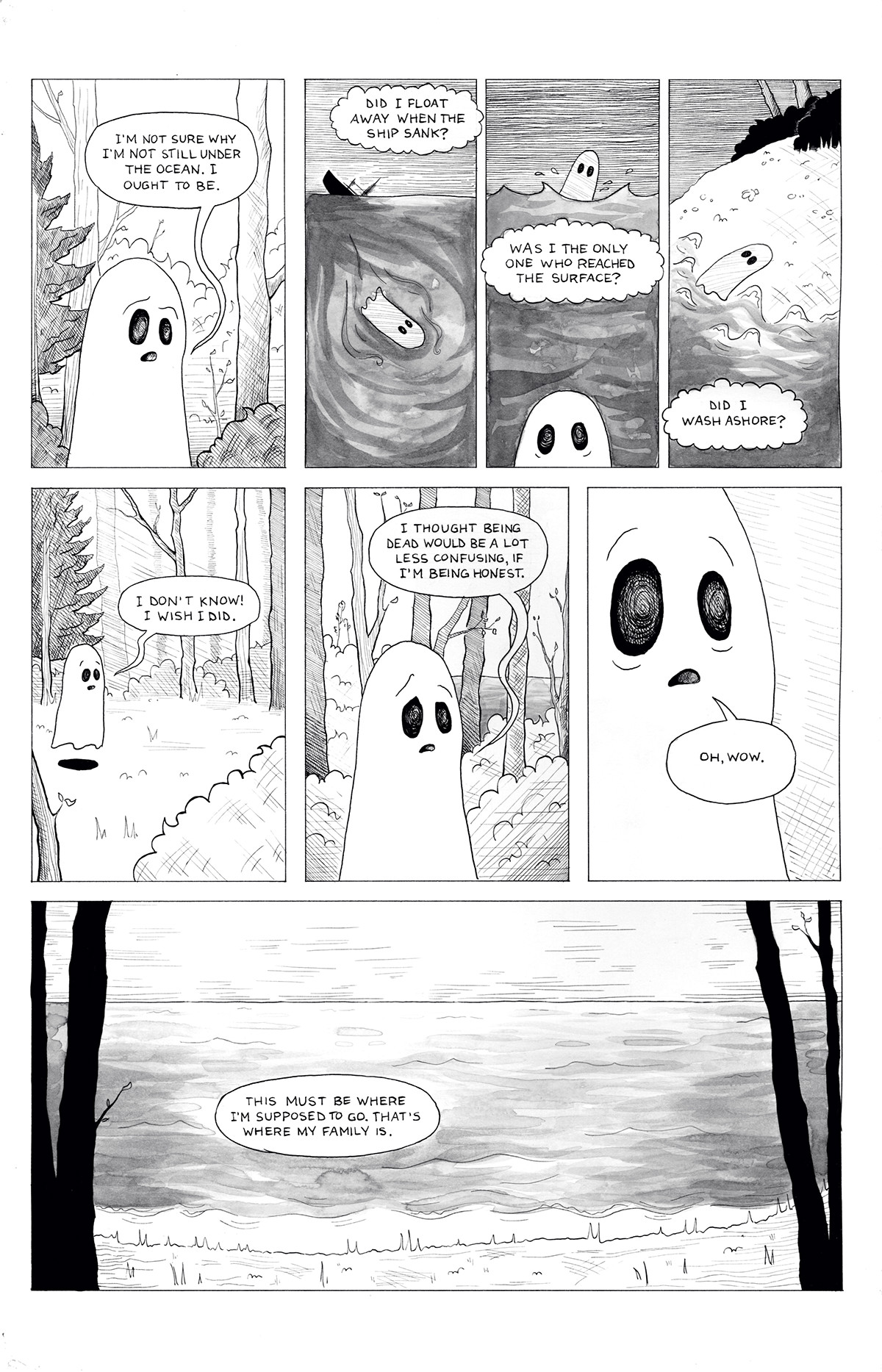 art comics Cartooning  ink traditional Ghosts black and white