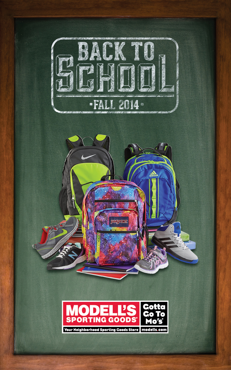 Modell's Sporting Goods Nike adidas Under Armour Direct mail back to school jansport footwear Backpacks apparell