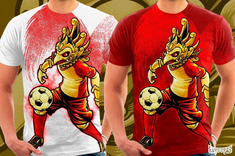 Garuda Character red football tshirt tees indonesia supporter team soccer angoes25 Behance Clothing apparel