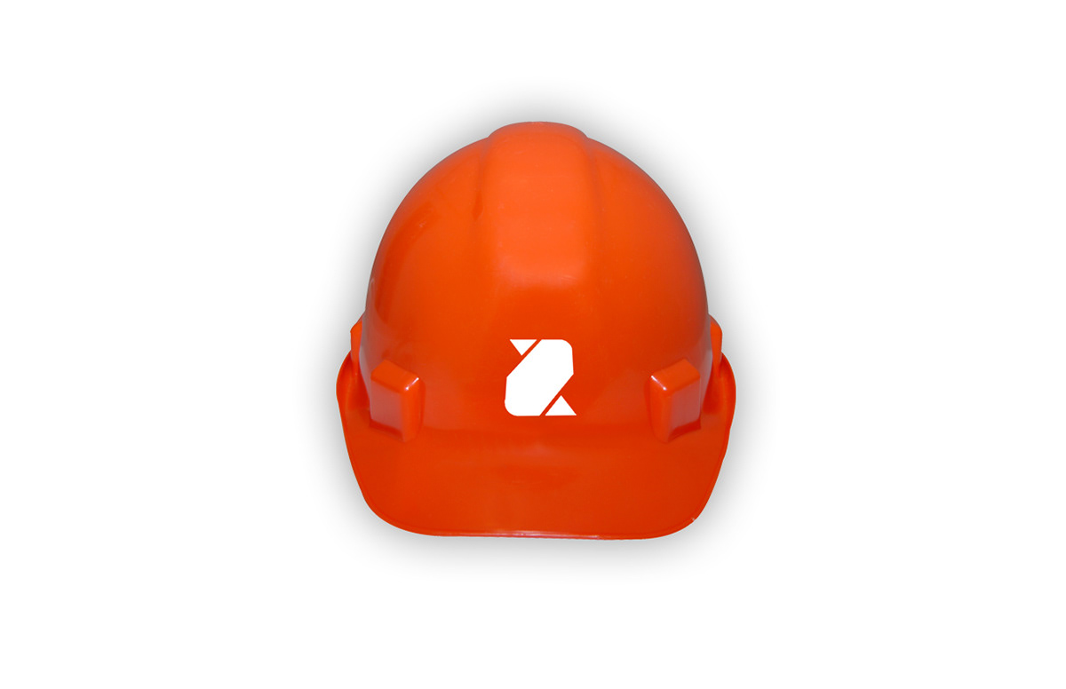 marca creación de logotipo Logotipo distribuidora diseño de imagen brand logo construction build red orange iPad Logotype