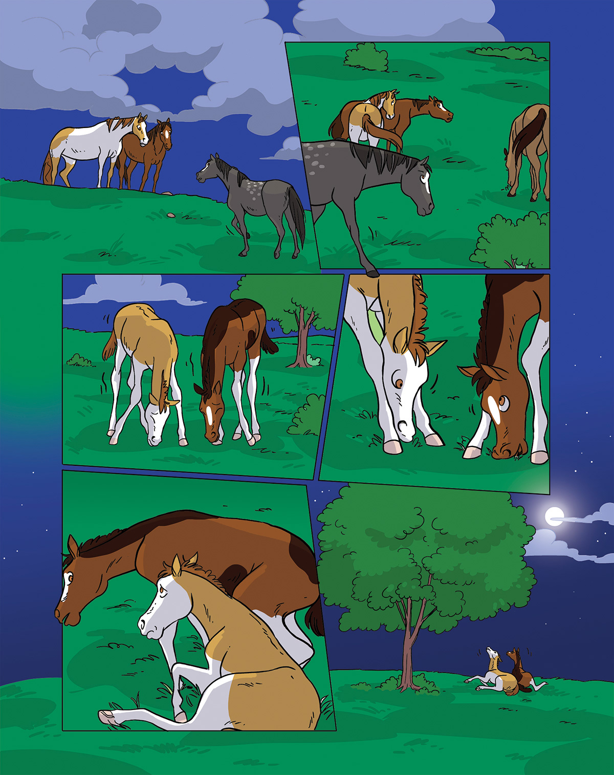 comic comic art horses ILLUSTRATION 