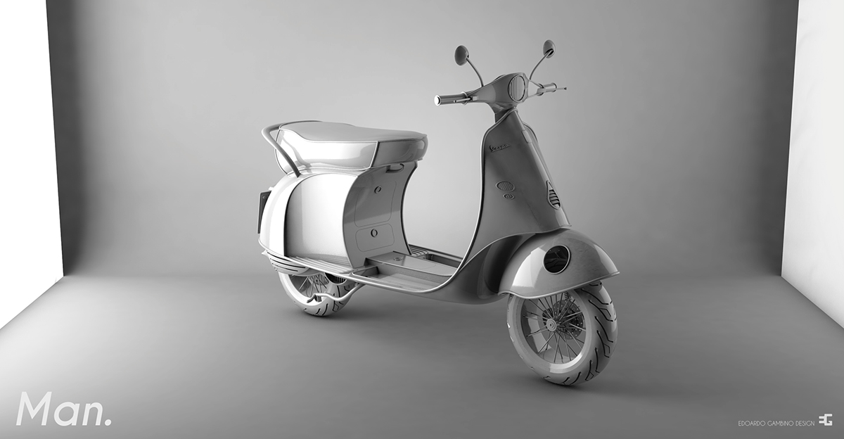 vespa vera piaggio moto nuova Rhino Cinema 3D model Illustrator photoshop industrial car design