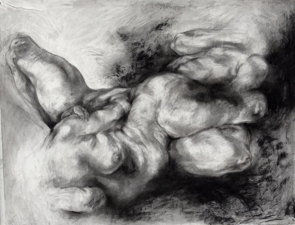 charcoal nude Figure Drawing Relationships psychological