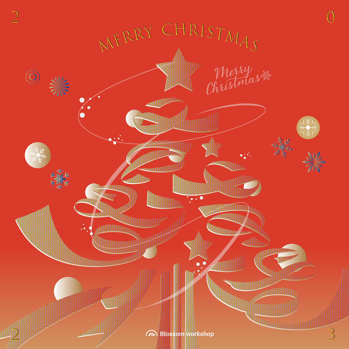 ILLUSTRATION  graphic design  Merry Christmas xmas card design