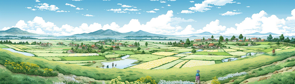 Digital Art  ILLUSTRATION  artwork concept art cartoon Studio Ghibli anime Nature midjourney Ai Art