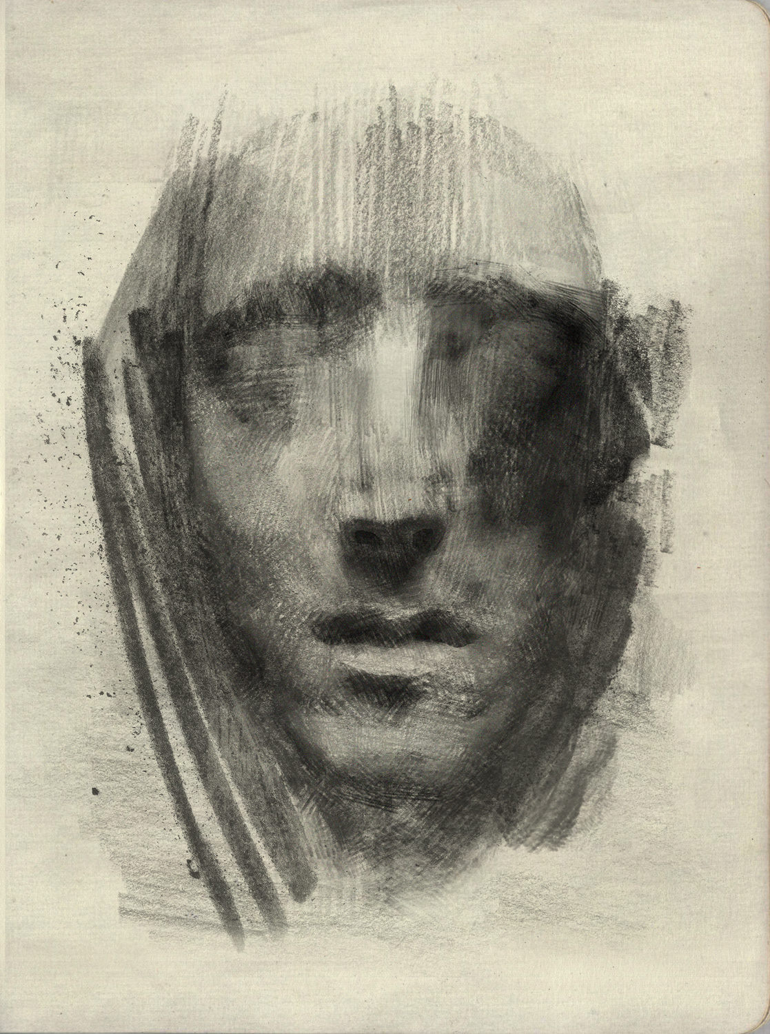 portrait sketch charcoal Drawing  sketchbook moleskine çizim eskizdefteri karakalem portre