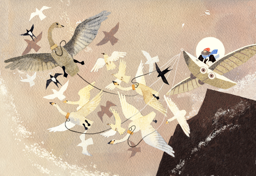 children's book fairytale swans old man Magic   Jyri Sariola Antti Pokela